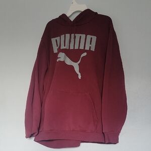 PUMA Men's Maroon Hoodie with Logo